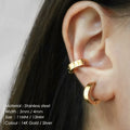 EManco NEW Geometric Trendy Cuff Clip Earrings Women's Gift 14K Gold Plated Stainless Steel Jewelry