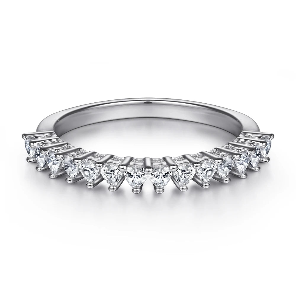 TL-395 Reduced Design 925 Sterling Silver Jewelry Simple and Elegant Silver Daily Wear Heart Shape Cubic Zirconia Rings