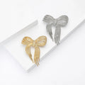 Luxury High-end Gold and Silver Crystal Bowknot Shape Alloy Enamel Brooch Women's Brooch Corsage Jewelry