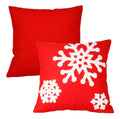Christmas Snowflake Embroidered Pillow Cover Joyful Red Festival Cushion Cover Factory Handmade Pillowcase Wholesale