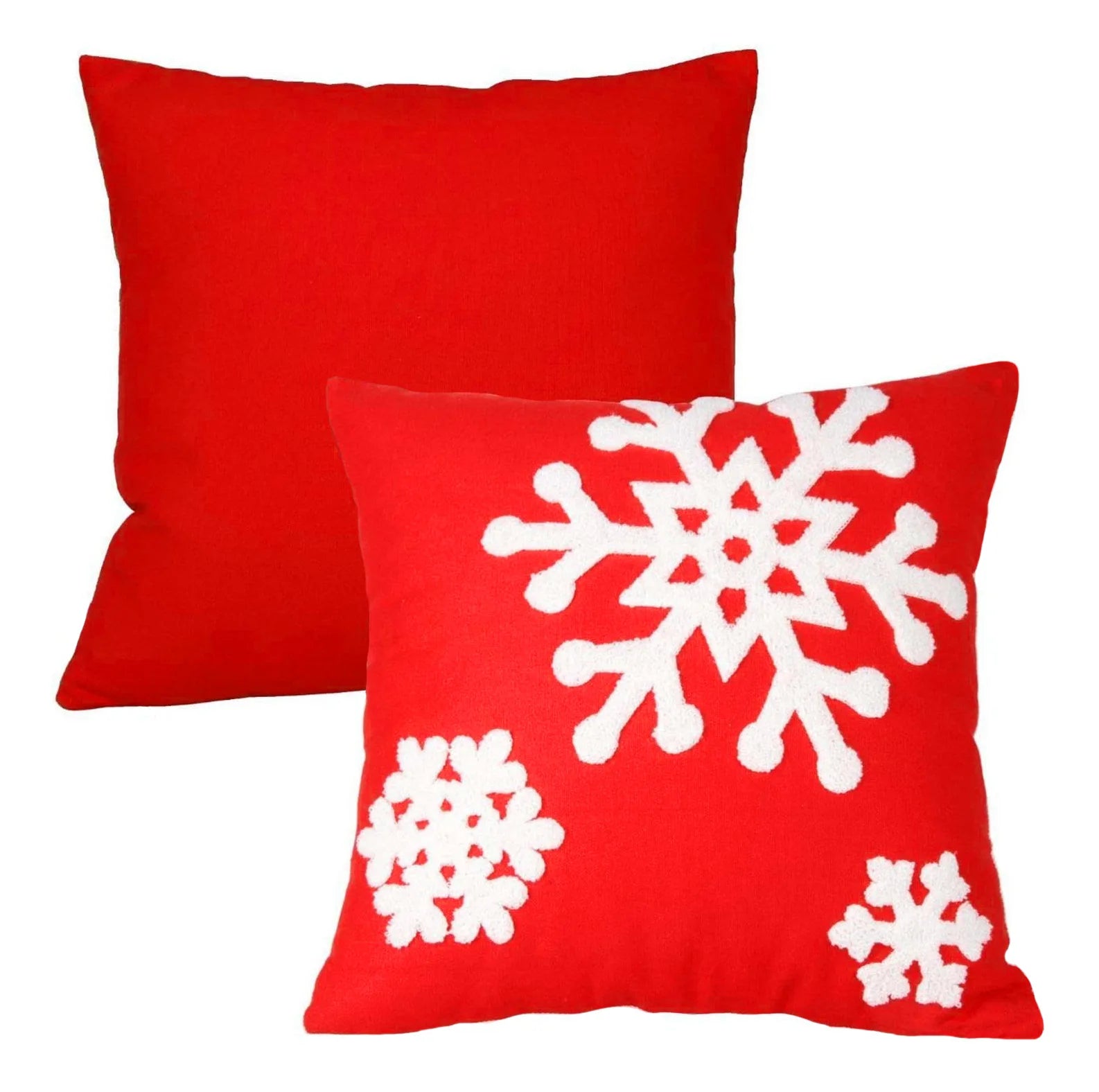 Christmas Snowflake Embroidered Pillow Cover Joyful Red Festival Cushion Cover Factory Handmade Pillowcase Wholesale