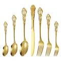 18/8 Stainless Steel Gold Plated Silverware Royal Vintage Wedding Luxury Gift Knife Spoon Fork Flatware Cutlery Set