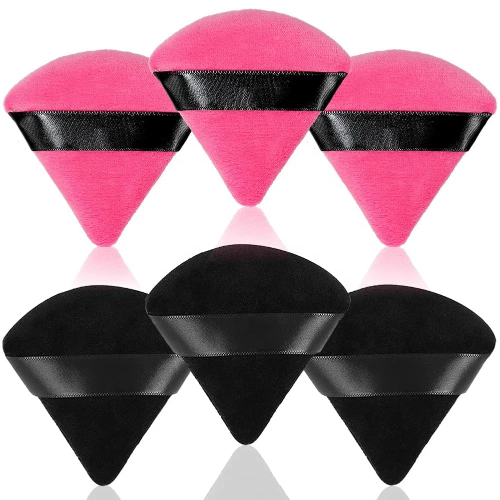 Custom LOGO Wet Dry Powders Cosmetic Foundation Makeup Sponge Puff Pink Black Cosmetic Loose Powder Triangle Puffs