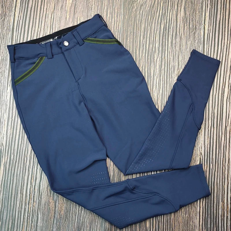 Customized  Kids Horse Riding Breeches Knee Silicone Grip Equestrian Pant Jodhpurs Whit Pockets Equitation Clothing