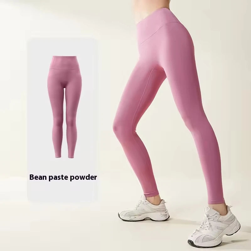 Women's High Waist Yoga Pants Peach Hip Lift Tummy Control No Embarrassment Lines Elastic Waist for Running Sports Leggings