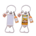 Wholesale Custom Promotional Gifts Keychain Sublimation Blank Beer Bottle Opener Keychain