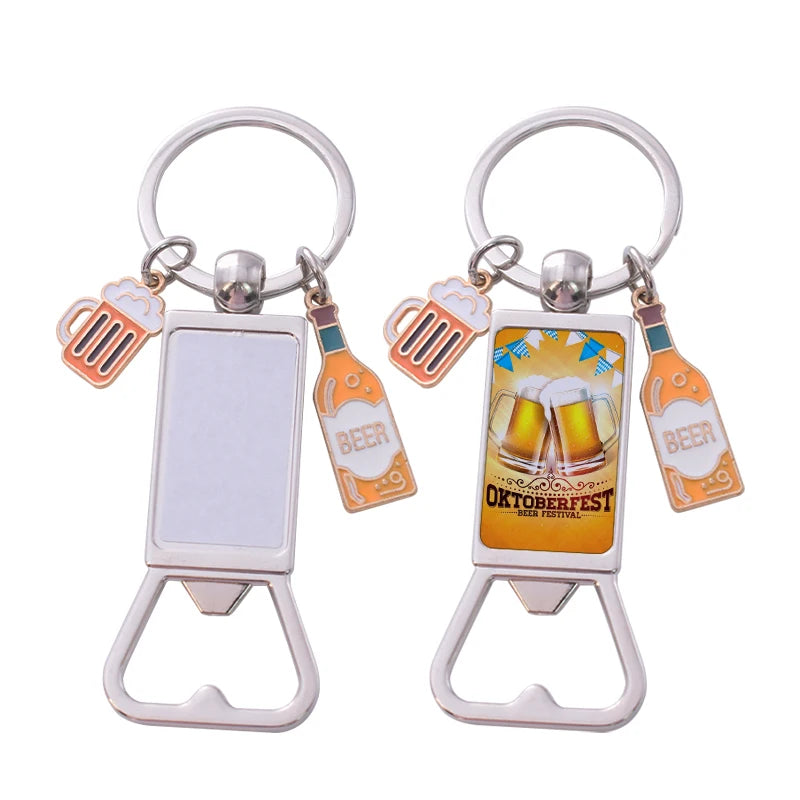 Wholesale Custom Promotional Gifts Keychain Sublimation Blank Beer Bottle Opener Keychain