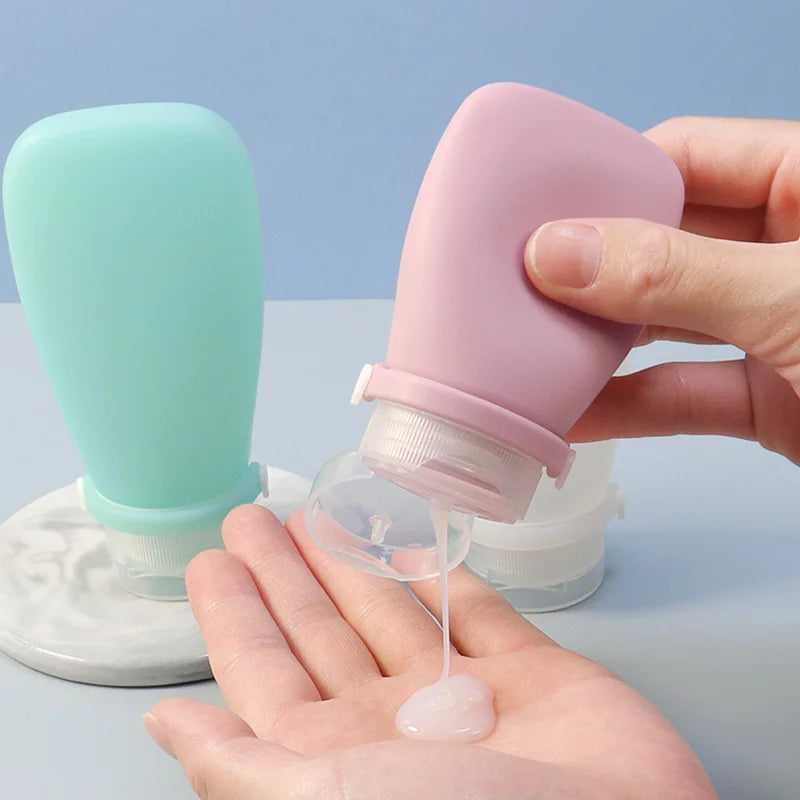 Portable 75ml Silicone Travel Bottle Cosmetic Storage Refillable Lotion Bottle Leakproof Shampoo Container Squeeze Tube Empty