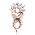 Hot Sale Jewelry Accessories Rhinestone Dentist Brooch Pins Crown Teeth Brooches for Doctor and Nurse Decoration
