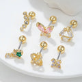 New Color Zirconium Brass Earring Female Personality Ear Bone Nails Niche Design Sense Sweet Style Butterfly Wear Piercing Nails