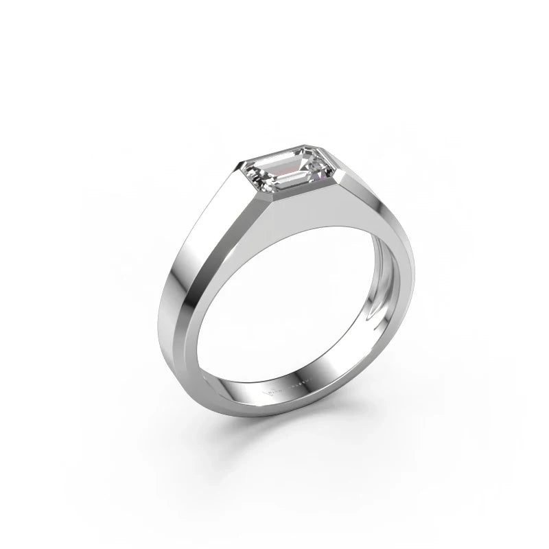 Custom 925 Sterling Silver Men's Ring Wholesale Fine Jewelry Ring for Men Simple Zircon Engagement Ring