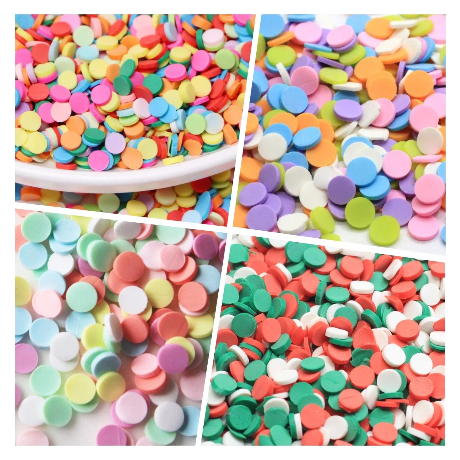 Professional Polymer Clay Factory Round Slice Flat Candy Sprinkles Slime Filler Charms