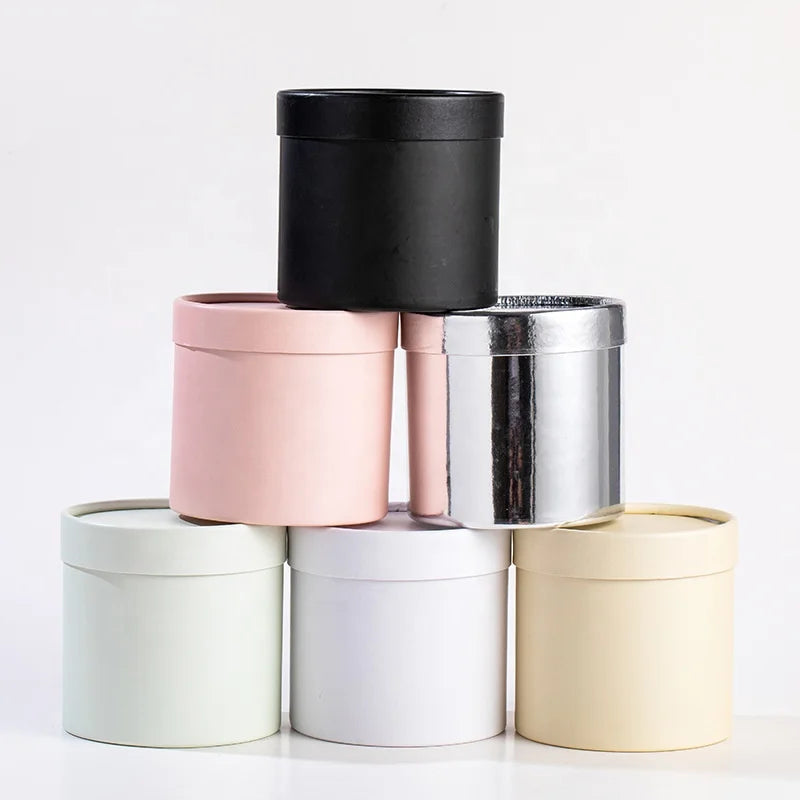 TC customized Wholesale Paper Packaging Cylinder Gift Boxes Valentines Mothers Rose Flowers Bouquets Round Flower Box