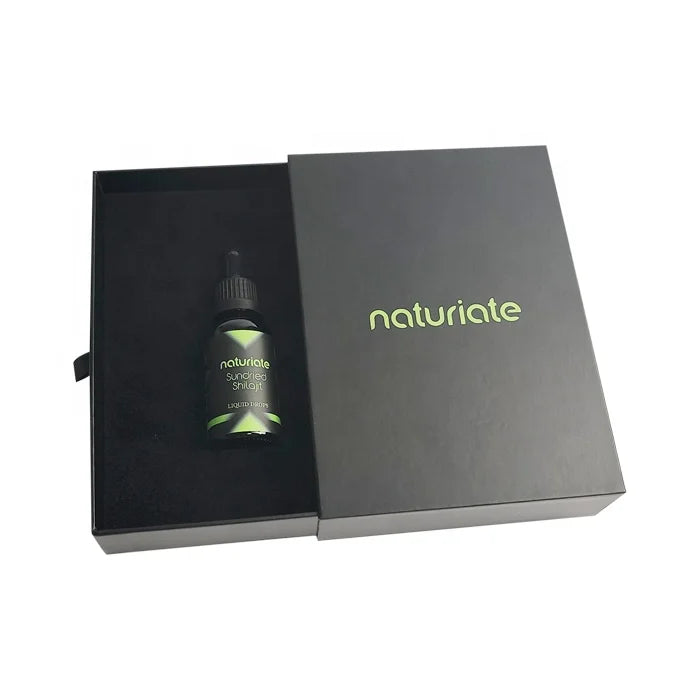 Luxury Black Drawer Box Bottle 30ml 50ml 100ml Custom Logo Matt Lamination Embossing for Cosmetics Perfume Face/Eye Cream Gift