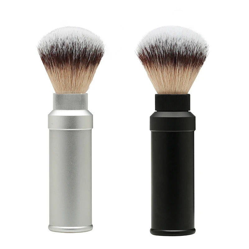 Retractable Travel Shaving Brush for Men Synthetic Nylon Knot Metal Shaving Brushes Private Label