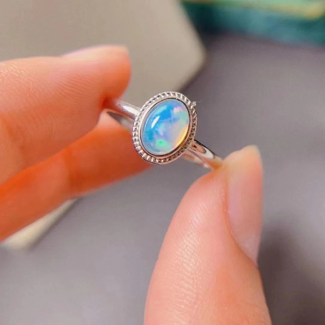 Hot Popular Vintage 925 Silver O Opal Rings New Fashion Classic Style Rose Gold Plating China Wholesale Oval Cut Vintage Rings