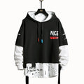 Hot Selling Oversized Pullover Hoodie for Men Color Block with Break Hole Design Personal Sport Print Knitted Weave Plus Size