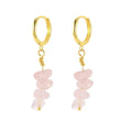 925 Sterling Silver Earrings Natural Stone Dangle Drop Earring Colorful Irregular Gold Plated Hoop Vintage Style