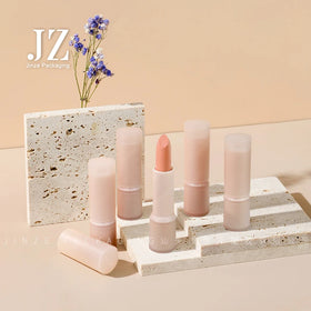 Jinze RTS Matte Nude Color Lipstick Tube Round Lip Balm Container Packaging