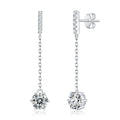 Sterling Silver 925 Drop Earrings Wholesale Jewelry 18k Gold Plated D VVS Round Brilliant Cut 6claw Setting Moissanite Gemstone