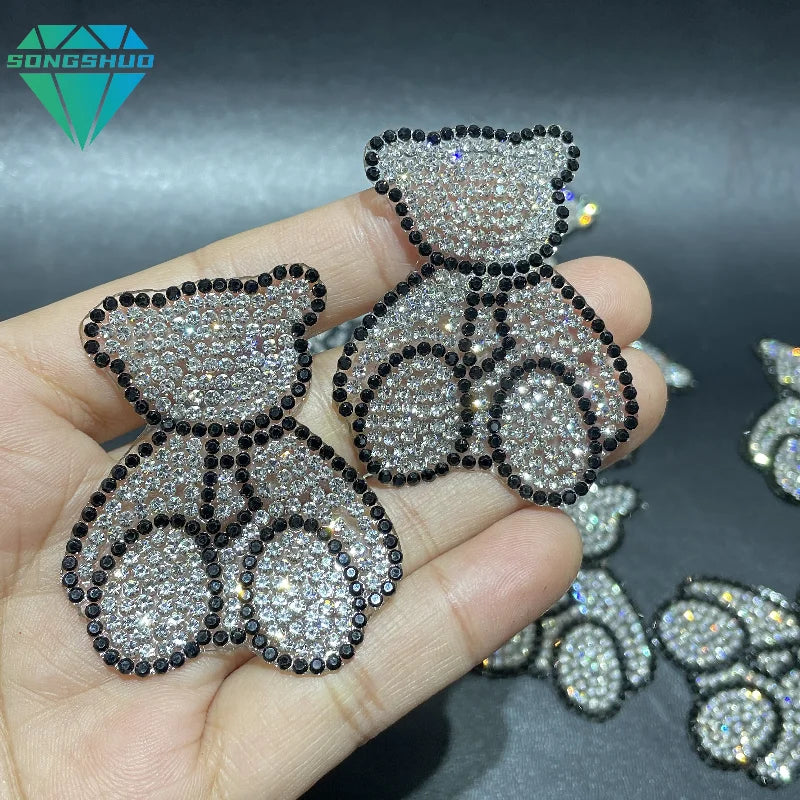 Hot Selling Self-Adhesive Rhinestone Patches Crystal Decals for Clothing Decoration Embroidered Iron-On Back Glue Mainly Made