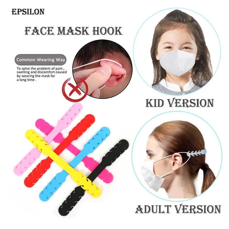 Epsilon New Arrivals Personal Protective Equipment Face Ear Hooks Buckle Soft Plastic Ear Band Extension for Adult Child