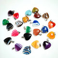 DIY Natural Stone Heart Shape Crystal Pendant Crystal Agate Gemstone Necklace Pendant for Women Natual Stone Jewelry