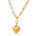 China Wholesale Custom Baroque Style Freshwater Pearl Heart Chain 18K Gold Jewelry Necklace for Women