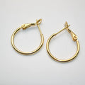 18K Gold Plated Big Size Round Circle Fashion Safety Clasp Hoop Earrings for Women Jewelry