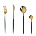 Wholesale Stainless Steel Cutlery Set Matte Gold Plated Portugal Fork Knife Spoon Set Silverware
