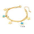 18k Gold Plated Star Charms Pendant Trend Bracelet Stainless Steel Double Layers Snake Chain Rope Star Jewelry Bracelets