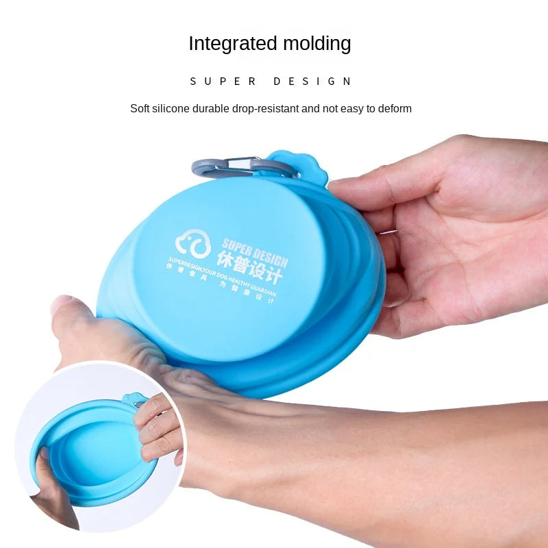 Wholesale Collapsible Dog Water Bowl Hang on Bag With Clip Best Selling Silicone Dog Bowl
