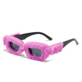 ADE WU XY9329 Funny Plush Sunglasses Women Fashionable Square Fuzzy Eyewear Lovely Party Glasses for Girls
