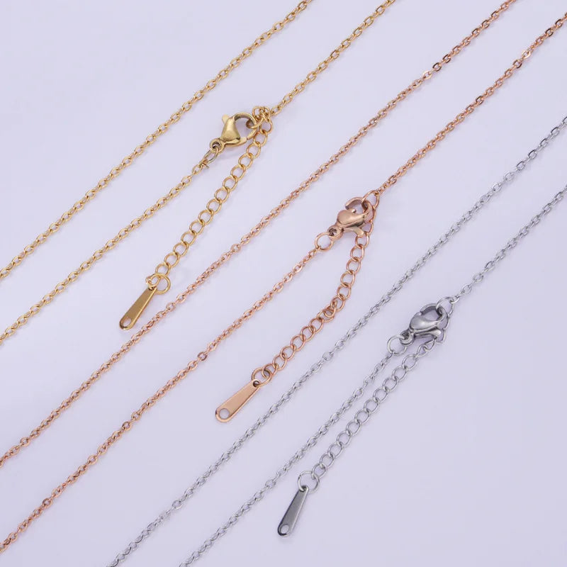 Minimalist DIY Accessories Gold Plated  IP Plating Stainless Steel 1.5mm Link Chain Necklace