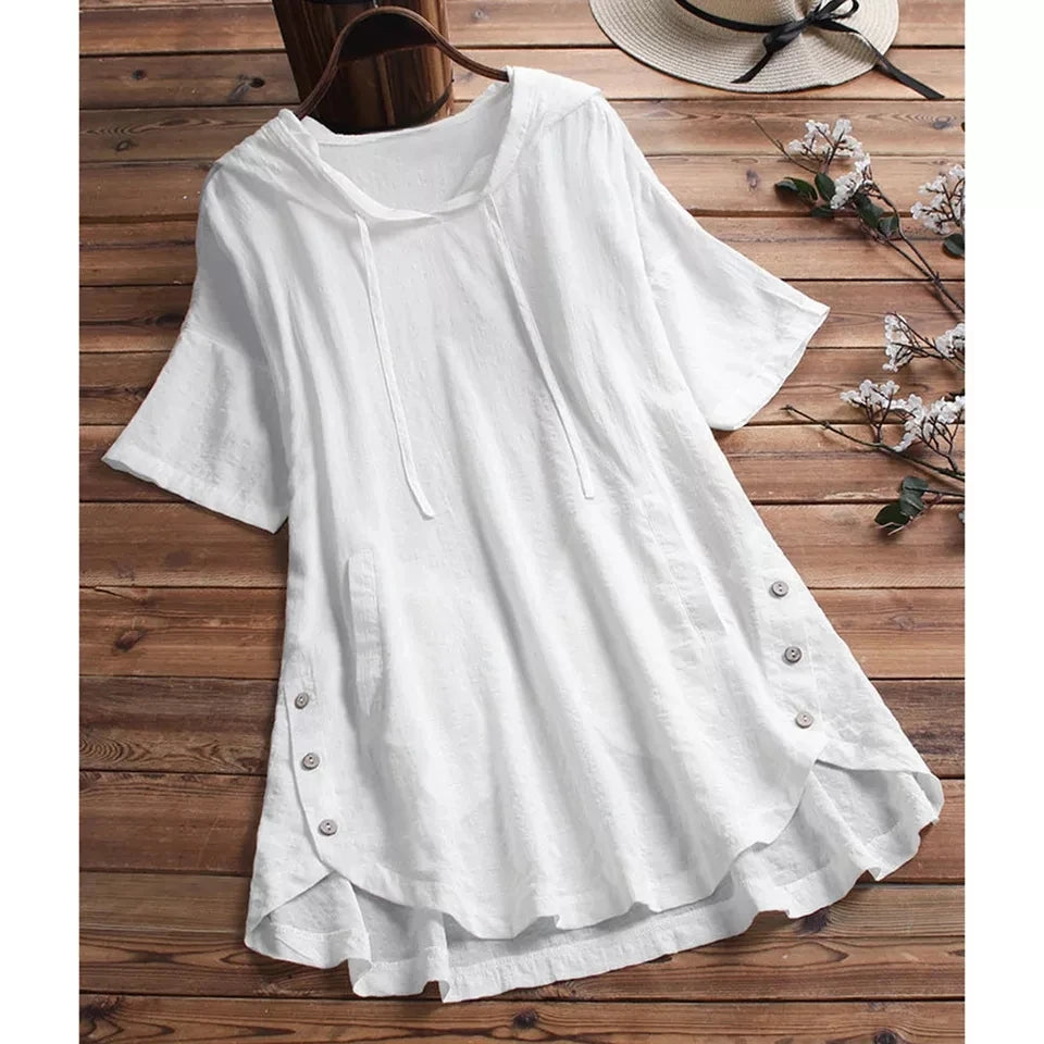 Autumn Plaid Checked Hoodies Blouse Women Long Sleeve Shirt Casual Linen Tunic Tops Hooded Blusas Chemise Femme 5XL Long Top