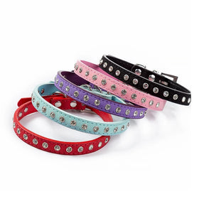 Five Colors Optional Adjustable Rhinestone Twinkling Pet Collars Leather Bling Small Puppy Perros Cat Collar