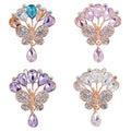 Jachon Custom Crystal Gifts Ladies Crystal Flower Brooch Creative Dress for Women Gifts Clothing Accessories