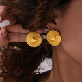 New 18k Gold Plated 316L Stainless Steel Heart Stud Earrings Women Tarnish Free Fashion Earrings for Women