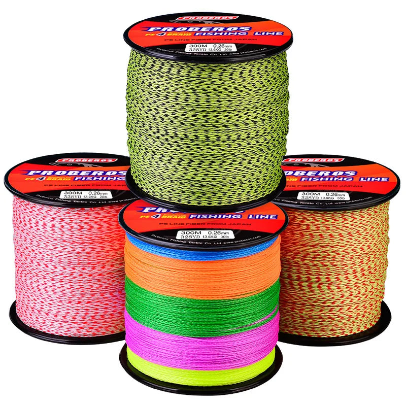 Colorful Braid 4 300m PE Braided Fishing Line Smoother Hercules Strands Braid Thread Tresse Fishing Line Sedal