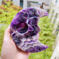 Natural  Dream Amethyst  Moon Shape Candle Holder Sodalite Crystal Candle Holder for Home Decoration