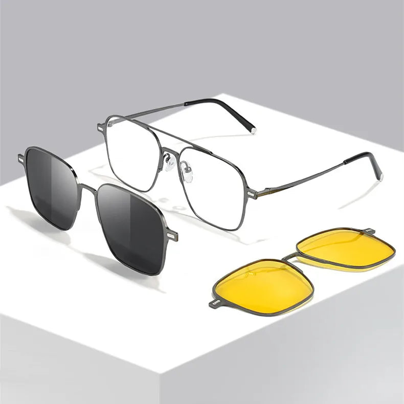 Hot Sale Popular Magnetic Clip on Sun Glasses Polarized Sunglasses Metal Sunglass