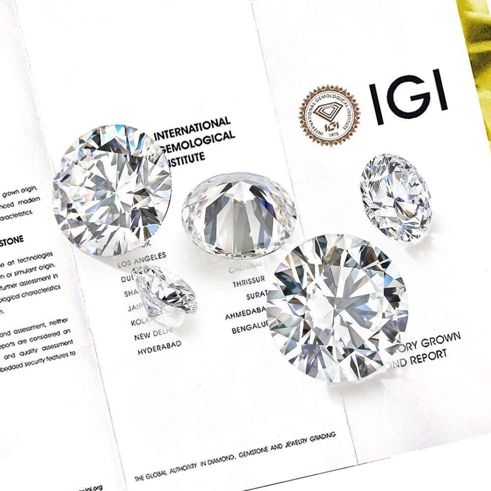 Mishang 0.3CT~6ct DEF VS VVS Round Cut Wholesale Synthetic Loose IGI Certificate Excellent Cut Lab Grown Diamonds