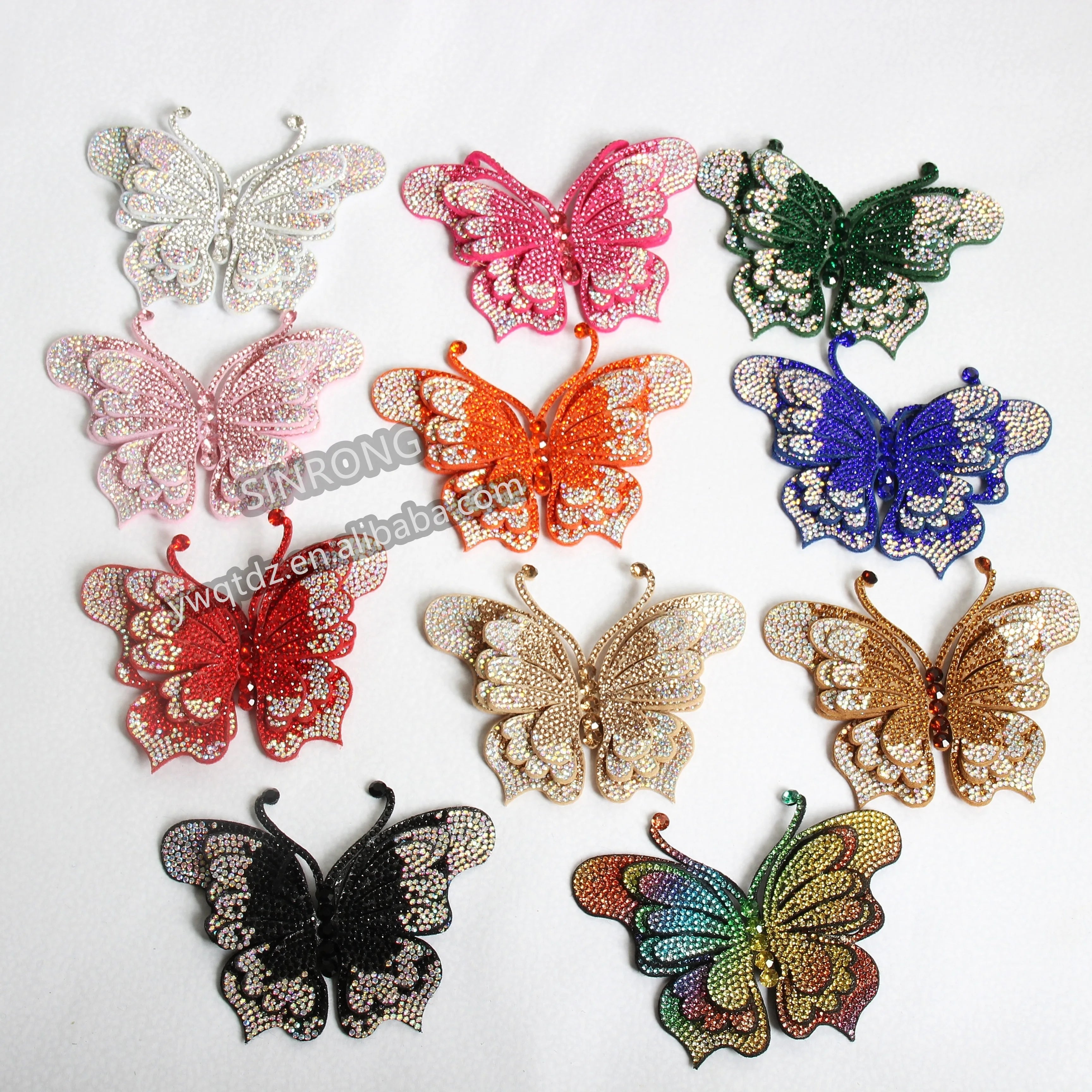 Diamond Cloth with Butterfly Style for Clothing Shoes & Accessories Repair Patches Non-Woven Fabric Featuring Rhinestones