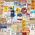 2026 Newly 46PCS Large Size Vintage Travelling Boarding Pass Airline Ticket Sticker