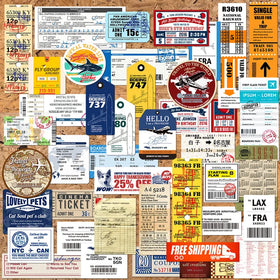 2026 Newly 46PCS Large Size Vintage Travelling Boarding Pass Airline Ticket Sticker