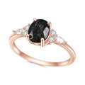 OL1042 Abiding Jewelry Factory Direct Sale Fashion Designs Oval Black Rutilated Quartz Sterling Silver Engagement Ring for Women