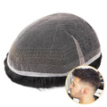 Men's Full Lace Hair System Resilient French Lace Toupee with Bleach Knots Indian Human Hair HS7P Wholesale