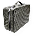 Genuine Leather Necklace Earring Jewelry Travel Case Carry Handle Zipper Ice Jewellery Box