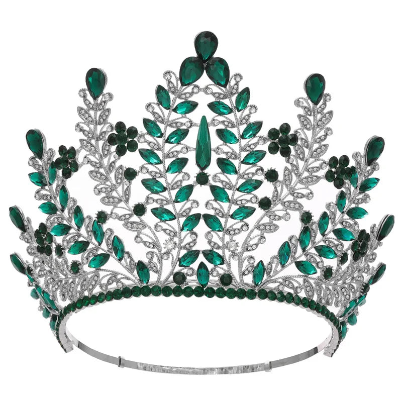 Large Beauty Pageant Queen Crowns Full Circle Crystal Alloy Wedding Hair Accessories Crown
