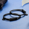 Custom logo Personality Diy Hand-Woven Leather Bracelet Couple Stainless Steel Gold Plated Bracelet